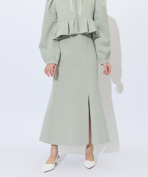 AND COUTURE（アンドクチュール）の「ペプラムパーカーセットアップ（セットアップ・レディース・ブラック/カーキ/オフホワイト・FREE）」の7枚目の写真