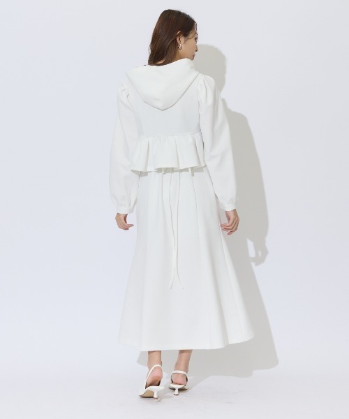 AND COUTURE（アンドクチュール）の「ペプラムパーカーセットアップ（セットアップ・レディース・ブラック/カーキ/オフホワイト・FREE）」の17枚目の写真