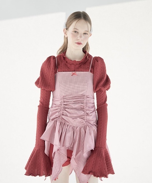 lilLilly（リルリリー）の「フレアスリーブアンサンブル（アンサンブル・レディース・アイボリー/ブラック/レッド・FREE）」の6枚目の写真