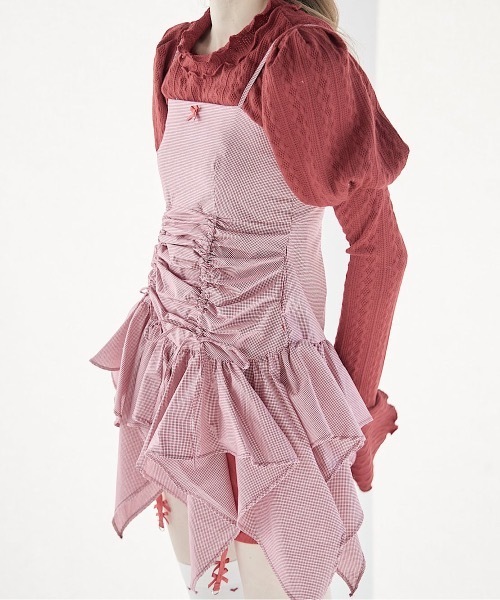 lilLilly（リルリリー）の「フレアスリーブアンサンブル（アンサンブル・レディース・アイボリー/ブラック/レッド・FREE）」の7枚目の写真