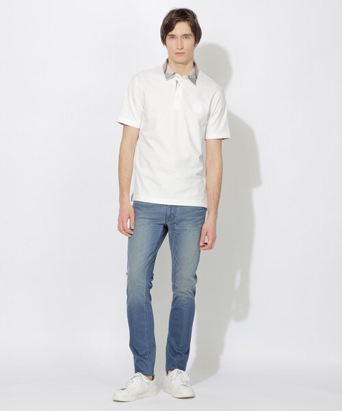 セール】【WEB・一部店舗限定】パーシャルチェックポロシャツ