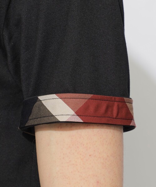 BLACK LABEL CRESTBRIDGE(ブラックレーベル・クレストブリッジ)の「【WEB・一部店舗限定】パーシャルチェックポロシャツ(ポロシャツ・メンズ・ブラック/オフホワイト・L/M)」の8枚目の写真