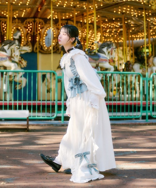 kutir（クティール）の「【クティールとレトロ】フリルリボントートバッグ（トートバッグ・レディース・オフホワイト/ホワイト系その他/ベージュ系その他/ベージュ・FREE）」の15枚目の写真