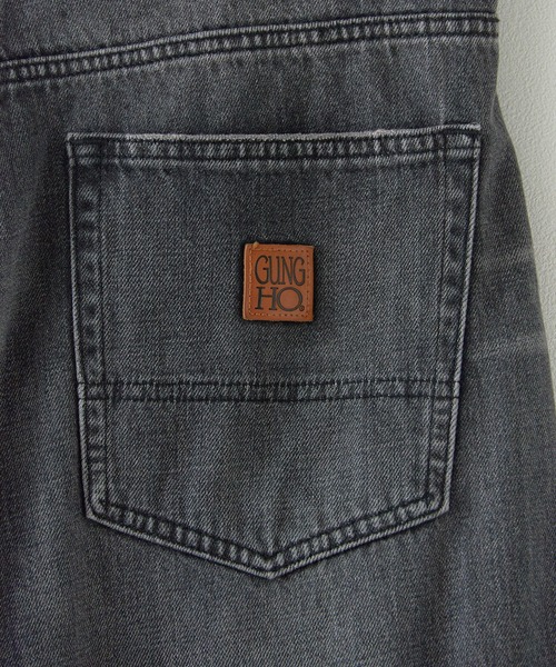 GUNG HO（ガンホー）の「GUNGHO/ガンホー DENUM BAGGY PANTS デニムバギーパンツ ルーズシルエット（デニムパンツ・メンズ・ホワイト/ライトブルー/ブラック・M/XL/L）」の9枚目の写真