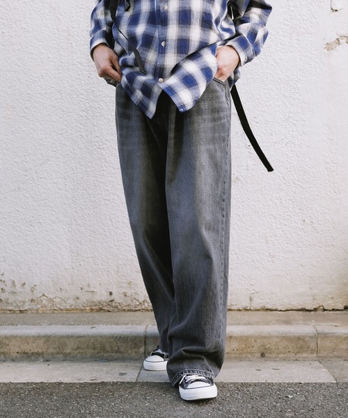 GUNG HO（ガンホー）の「GUNGHO/ガンホー DENUM BAGGY PANTS デニムバギーパンツ ルーズシルエット（デニムパンツ・メンズ・ホワイト/ライトブルー/ブラック・M/XL/L）」の18枚目の写真