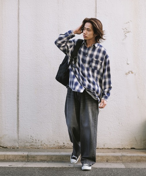 GUNG HO（ガンホー）の「GUNGHO/ガンホー DENUM BAGGY PANTS デニムバギーパンツ ルーズシルエット（デニムパンツ・メンズ・ホワイト/ライトブルー/ブラック・M/XL/L）」の21枚目の写真