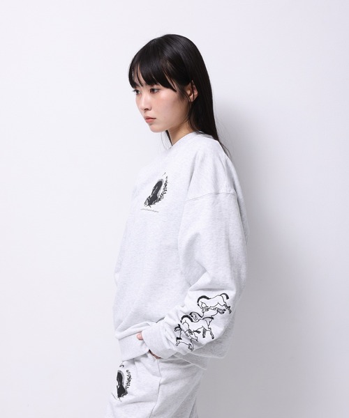 Common Noun（コモン ナウン）の「“HORSE” Tsuguya Ishii クルースウェット（スウェット・レディース・ブラウン/杢グレー・M/L）」の8枚目の写真