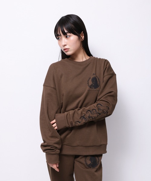Common Noun（コモン ナウン）の「“HORSE” Tsuguya Ishii クルースウェット（スウェット・レディース・ブラウン/杢グレー・M/L）」の16枚目の写真