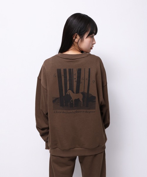 Common Noun（コモン ナウン）の「“HORSE” Tsuguya Ishii クルースウェット（スウェット・レディース・ブラウン/杢グレー・M/L）」の19枚目の写真
