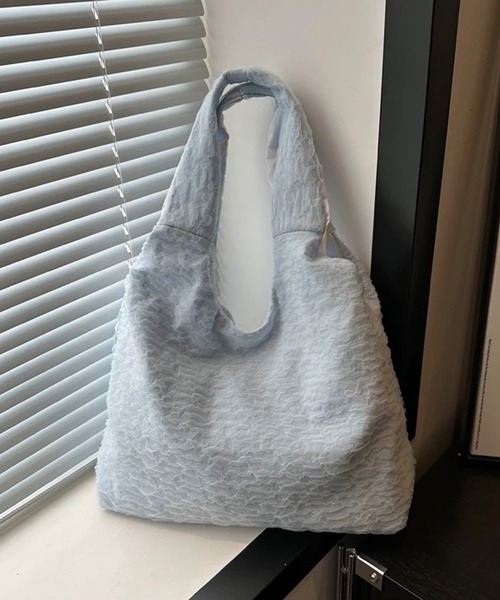 shopnikoniko(ショップニコニコ)の「トートバッグ A4 ふくれジャガード チュールレース パステルカラー(トートバッグ・レディース・ブルー/ブラック/ピンク/ホワイト/パープル・フリー)」の19枚目の写真