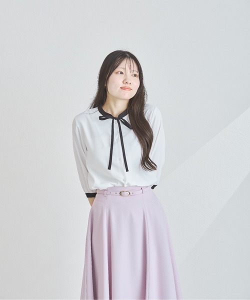 新品【MISCH MASCH/ミッシュマッシュ】スーツ&2wayリボンブラウス◆ セール】ZOZO限定 2025春夏新作 配色リボンブラウス（シャツ