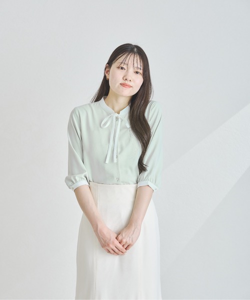 新品【MISCH MASCH/ミッシュマッシュ】スーツ&2wayリボンブラウス◆ セール】ZOZO限定 2025春夏新作 配色リボンブラウス（シャツ