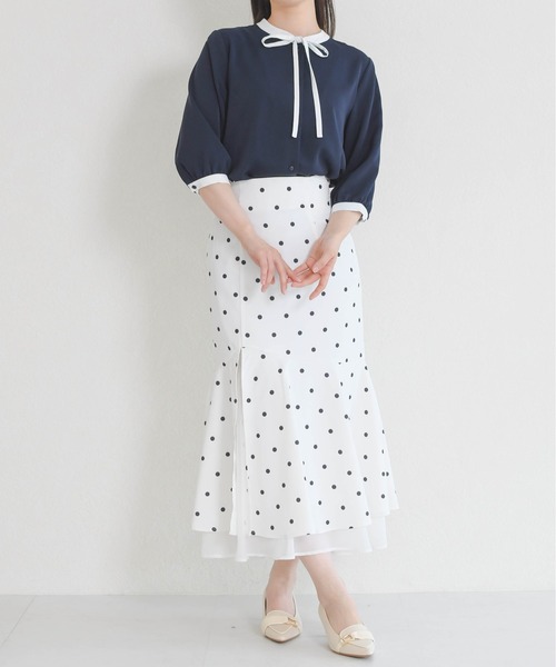 MISCH MASCH(ミッシュマッシュ)の「ZOZO限定 配色リボンブラウス(シャツ/ブラウス・レディース・ホワイト/ライトグリーン/ネイビー・フリ-)」の17枚目の写真