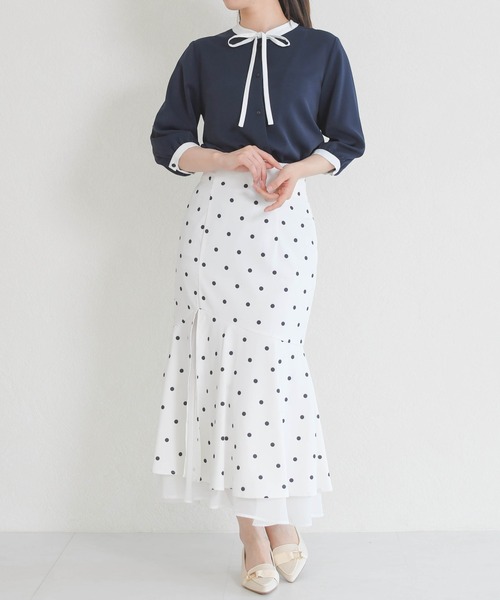 MISCH MASCH(ミッシュマッシュ)の「ZOZO限定 配色リボンブラウス(シャツ/ブラウス・レディース・ホワイト/ライトグリーン/ネイビー・フリ-)」の18枚目の写真