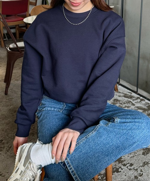 LE MORE（リモア）の「コンパクトスウェットプルオーバー（スウェット・レディース・ピンク/ネイビー/グレー・FREE）」の21枚目の写真