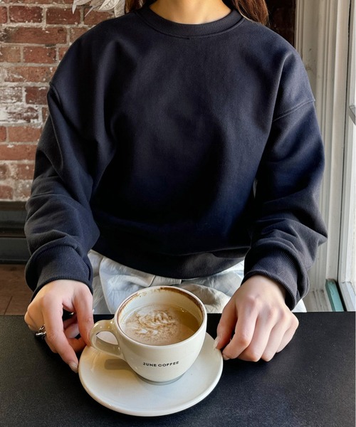 LE MORE（リモア）の「コンパクトスウェットプルオーバー（スウェット・レディース・ピンク/ネイビー/グレー・FREE）」の19枚目の写真