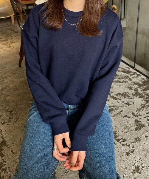 LE MORE（リモア）の「コンパクトスウェットプルオーバー（スウェット・レディース・ピンク/ネイビー/グレー・FREE）」の15枚目の写真