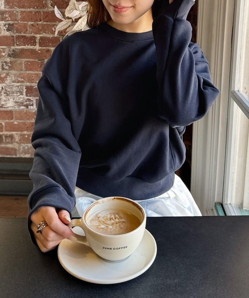 LE MORE（リモア）の「コンパクトスウェットプルオーバー（スウェット・レディース・ピンク/ネイビー/グレー・FREE）」の12枚目の写真