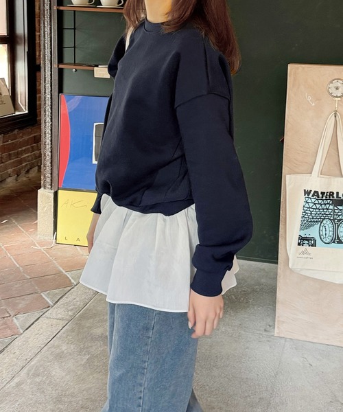 LE MORE（リモア）の「コンパクトスウェットプルオーバー（スウェット・レディース・ピンク/ネイビー/グレー・FREE）」の9枚目の写真