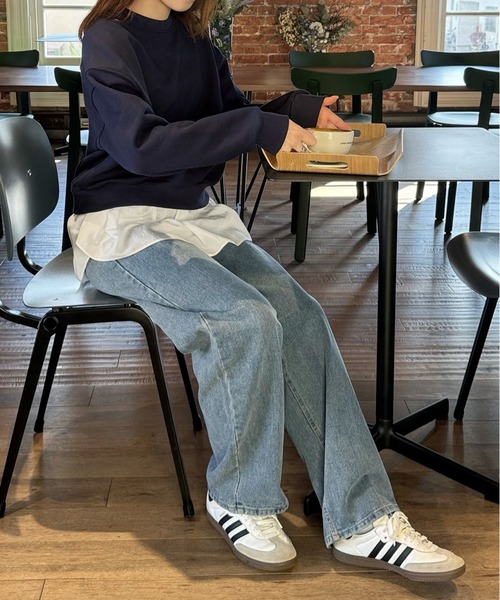 LE MORE（リモア）の「コンパクトスウェットプルオーバー（スウェット・レディース・ピンク/ネイビー/グレー・FREE）」の7枚目の写真