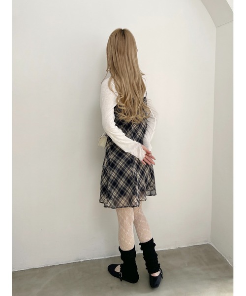 PHILLY(フィリー)の「【PHILLY】シアーチェックミニワンピース(ワンピース・レディース・グレー/ブラウン・FREE)」の11枚目の写真
