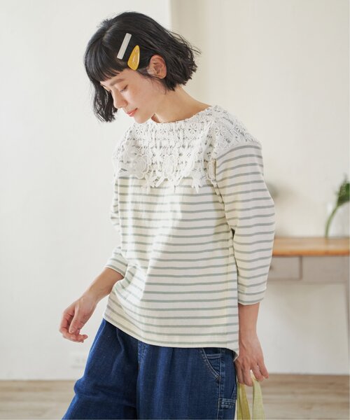 LBC（エルビーシー）の「レース使いボーダーT（Tシャツ/カットソー・レディース・グレー/ブラック/ピンク・M）」の19枚目の写真