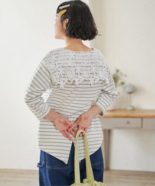 LBC（エルビーシー）の「レース使いボーダーT（Tシャツ/カットソー・レディース・グレー/ブラック/ピンク・M）」の21枚目の写真