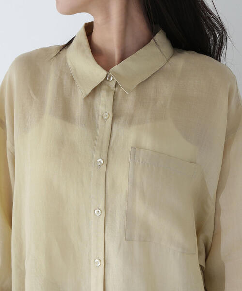 NATURAL BEAUTY BASIC（ナチュラルビューティーベーシック）の「◇ラミーブレンドオーバーシャツ（シャツ/ブラウス・レディース・ホワイト系その他/マスタード/チャコールグレー/ブルー・FREE）」の9枚目の写真