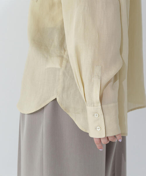 NATURAL BEAUTY BASIC（ナチュラルビューティーベーシック）の「◇ラミーブレンドオーバーシャツ（シャツ/ブラウス・レディース・ホワイト系その他/マスタード/チャコールグレー/ブルー・FREE）」の12枚目の写真