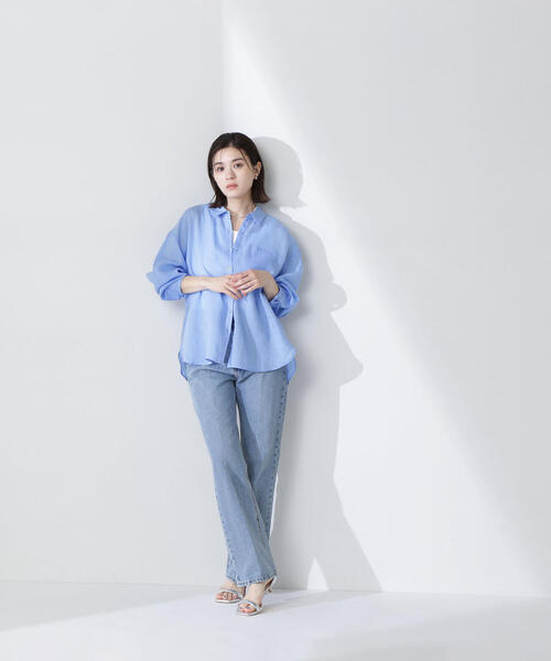 NATURAL BEAUTY BASIC（ナチュラルビューティーベーシック）の「◇ラミーブレンドオーバーシャツ（シャツ/ブラウス・レディース・ホワイト系その他/マスタード/チャコールグレー/ブルー・FREE）」の19枚目の写真