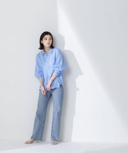 NATURAL BEAUTY BASIC（ナチュラルビューティーベーシック）の「◇ラミーブレンドオーバーシャツ（シャツ/ブラウス・レディース・ホワイト系その他/マスタード/チャコールグレー/ブルー・FREE）」の21枚目の写真