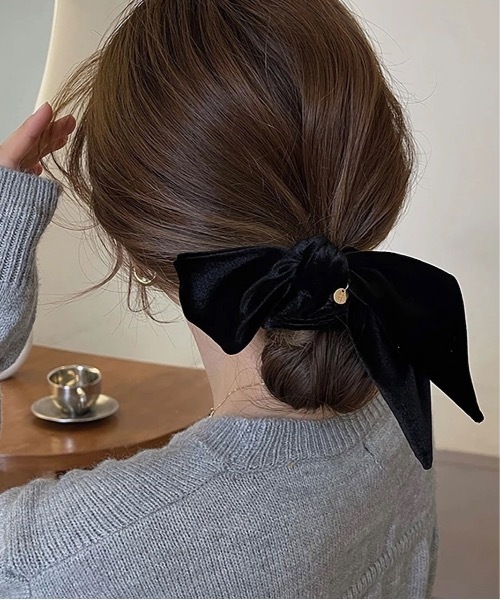 LUGG NAGG(ラグナグ)の「【LUGG NAGG】BIGリボンシュシュ(シュシュ・レディース・ブラウン/アイボリー/ブラック/ブラック系1/ベージュ系1/アイボリー系1・FREE)」の9枚目の写真