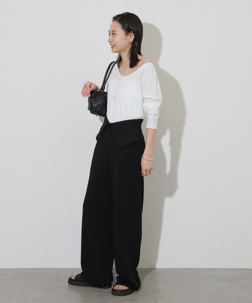 JOURNAL STANDARD(ジャーナルスタンダード)の「シアーフライス2WAYロングスリーブ(Tシャツ/カットソー・レディース・ブラック/カーキ/ライトブルー/イエロー系その他/ホワイト・FREE)」の7枚目の写真