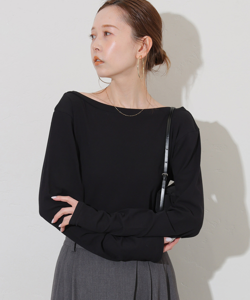 JOURNAL STANDARD(ジャーナルスタンダード)の「シアーフライス2WAYロングスリーブ(Tシャツ/カットソー・レディース・ブラック/カーキ/ライトブルー/イエロー系その他/ホワイト・FREE)」の14枚目の写真