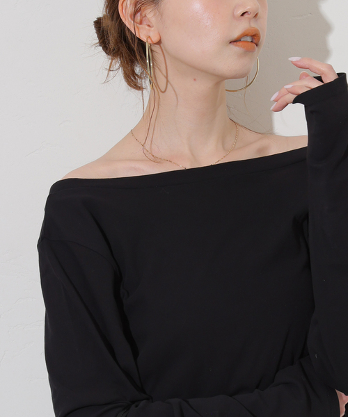 JOURNAL STANDARD(ジャーナルスタンダード)の「シアーフライス2WAYロングスリーブ(Tシャツ/カットソー・レディース・ブラック/カーキ/ライトブルー/イエロー系その他/ホワイト・FREE)」の15枚目の写真