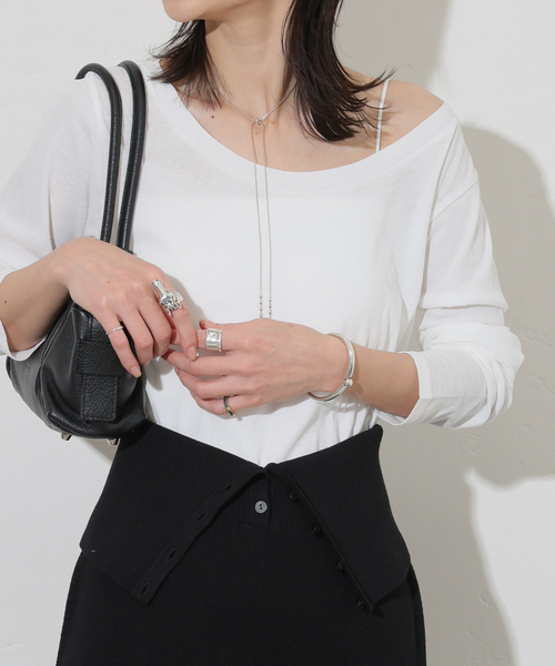 JOURNAL STANDARD(ジャーナルスタンダード)の「シアーフライス2WAYロングスリーブ(Tシャツ/カットソー・レディース・ブラック/カーキ/ライトブルー/イエロー系その他/ホワイト・FREE)」の21枚目の写真