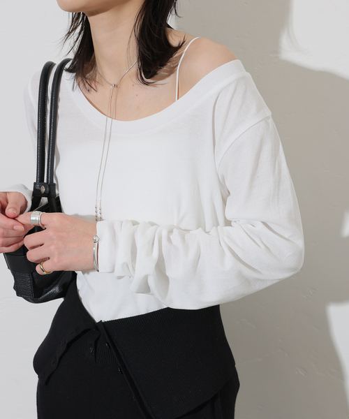 JOURNAL STANDARD(ジャーナルスタンダード)の「シアーフライス2WAYロングスリーブ(Tシャツ/カットソー・レディース・ブラック/カーキ/ライトブルー/イエロー系その他/ホワイト・FREE)」の22枚目の写真