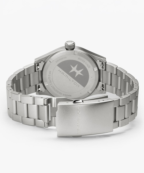 HAMILTON（ハミルトン）の「HAMILTON [ハミルトン] 腕時計 Khaki Field （カーキ フィールド）  クオーツ 38MM ブラック×シルバー（アナログ腕時計・メンズ・ブラック・FREE）」の2枚目の写真
