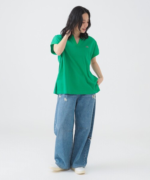 LACOSTE(ラコステ)の「【別注】LACOSTE / カノコ ハーフスリーブ Tシャツ(Tシャツ/カットソー・レディース・ブラック/ブラウン系その他/ネイビー/グリーン・ONE SIZE)」の12枚目の写真