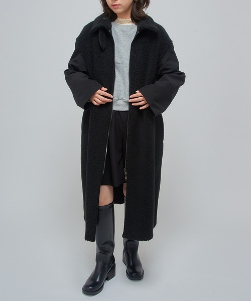 VACHEMENT】リサイクルシェルタフタ×ボア リバーシブルコート VL-08