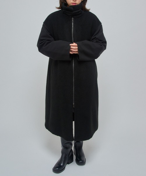 VACHEMENT】リサイクルシェルタフタ×ボア リバーシブルコート VL-08