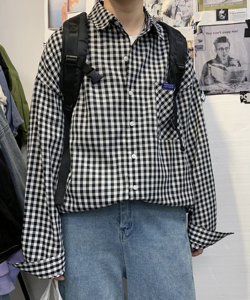 VIBGYOR（ヴィブジョー）の「[NARULA/ナルラ]ギンガムチェック リラックスフィット レギュラーカラーシャツ(CZ)（シャツ/ブラウス・メンズ・ブラック/ブラウン/ブルー・MEDIUM/LARGE/X-LARGE）」の5枚目の写真