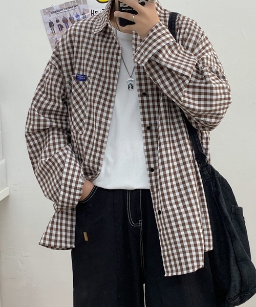 VIBGYOR（ヴィブジョー）の「[NARULA/ナルラ]ギンガムチェック リラックスフィット レギュラーカラーシャツ(CZ)（シャツ/ブラウス・メンズ・ブラック/ブラウン/ブルー・MEDIUM/LARGE/X-LARGE）」の9枚目の写真