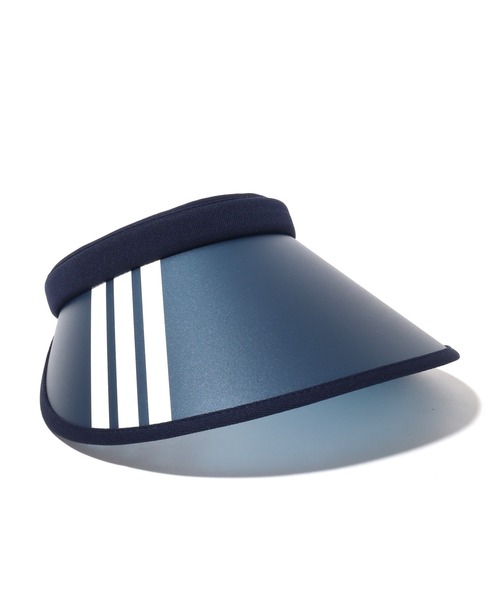 adidas(アディダス)の「【adidas/アディダス】 ADW 3BAR PRINT CLIPVISOR / UV90% 吸汗速乾 ロゴ刺繍クリップバイザー(サンバイザー・メンズ・ネイビー/ブラック・OSFX)」の3枚目の写真