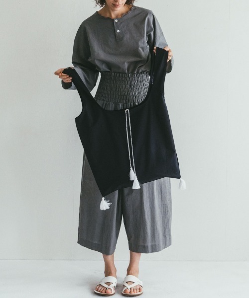 fog linen work(フォグリネンワーク)の「fog(フォグ)コットンアモリバッグ(ハンドバッグ・レディース・カーキ/ブラック/インディゴブルー/ライトベージュ・ONE SIZE)」の10枚目の写真