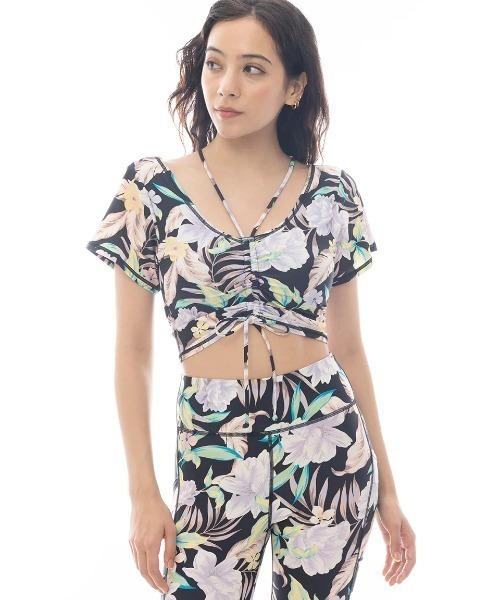 BILLABONG（ビラボン）の「BILLABONG レディース 【ACTIVE】 ACTIVE BRA TOP TEE アクティブウェア 【2025年春夏モデル】/ビラボン吸水速乾UVストレッチトレーニングTシャツ（Tシャツ/カットソー・レディース・マルチ/ブラック/ブルー・MEDIUM）」の3枚目の写真