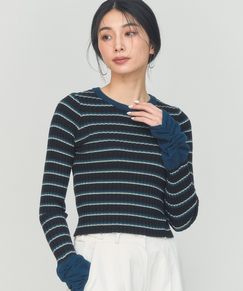 BLUE×PALANG(ブルーパラン)の「BORDER TEE KNIT(ニット/セーター・レディース・ロイヤルブルー/ブラック/グレー・FREE)」の16枚目の写真