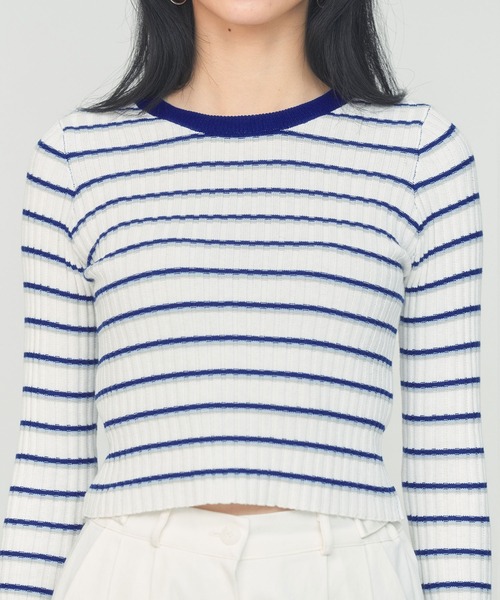 BLUE×PALANG(ブルーパラン)の「BORDER TEE KNIT(ニット/セーター・レディース・ロイヤルブルー/ブラック/グレー・FREE)」の20枚目の写真