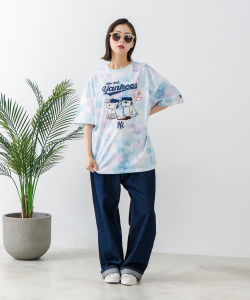 MLB ドジャース ヤンキース【PRO Standard】シェニー Tシャツ PEANUTS×MLB】オリジナルデザイン Tシャツ ヤンキース