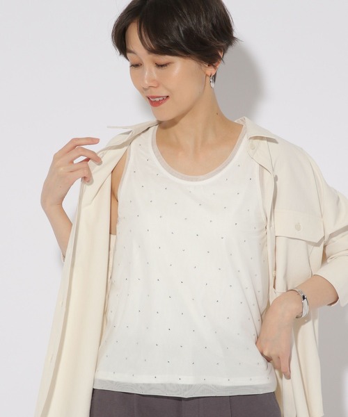 GARULAトップス 1PIU1UGUALE3 RELAX - サガラ刺繍ダブルロゴ長袖Tシャツ / ust